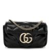 Patent Lambskin Matelasse Super Mini GG Marmont Shoulder Bag Black