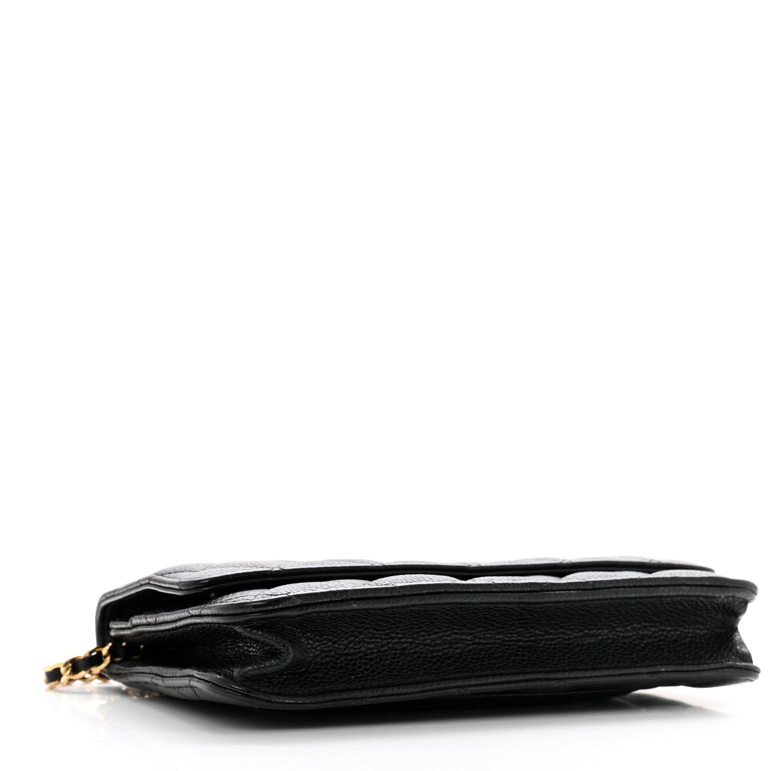 Caviar Quilted Wallet on Chain WOC Black - Image 4