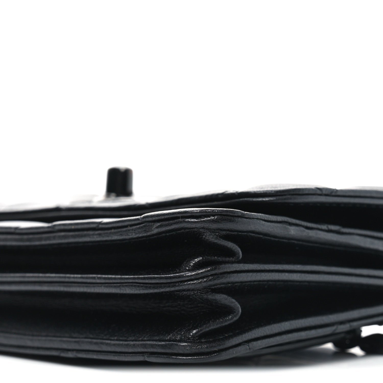 Lambskin Quilted Mini Trendy CC Wallet On Chain WOC So Black - Image 10