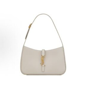 YSL White Gold Shoulder Bag – Classic Underarm Hobo Design