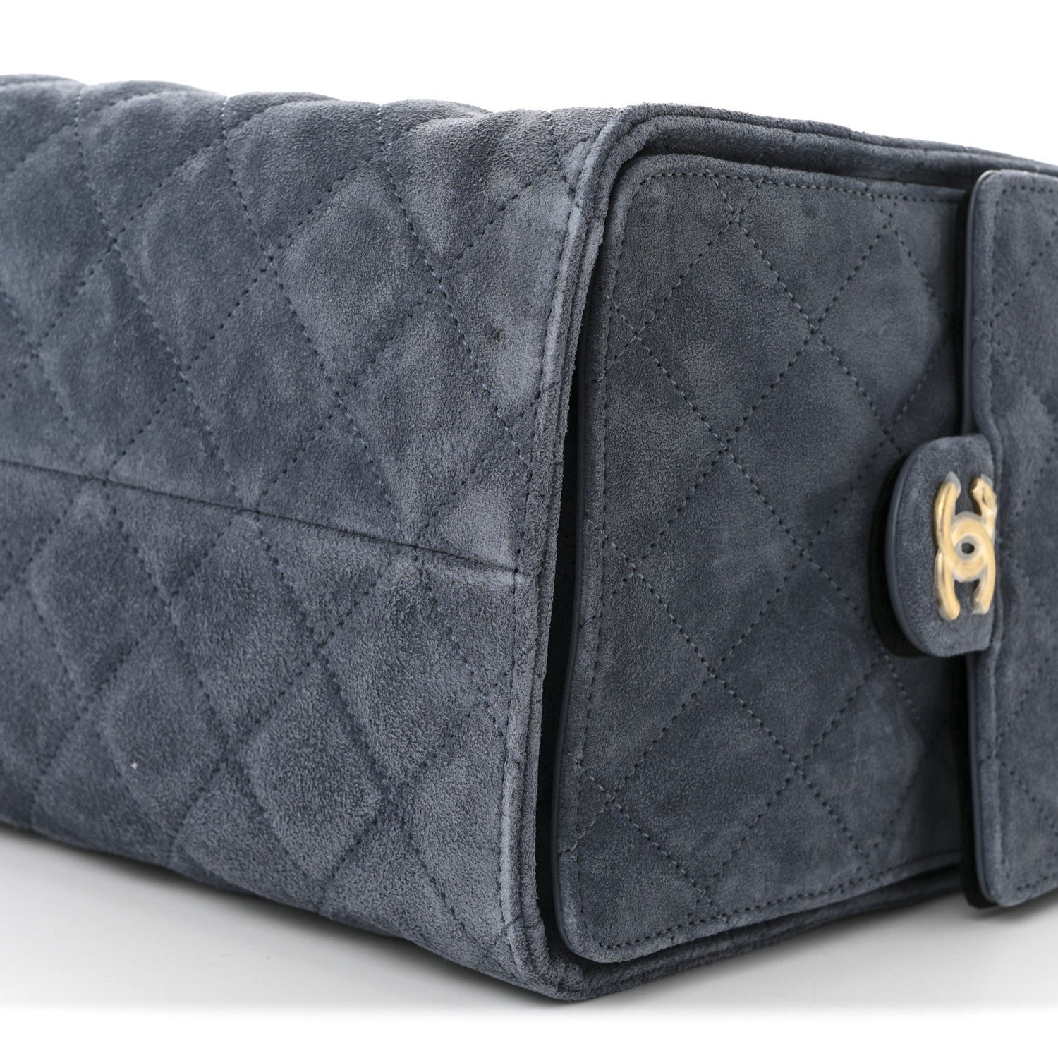 Suede Quilted Medium Chanel 25 Handbag Blue - Image 11