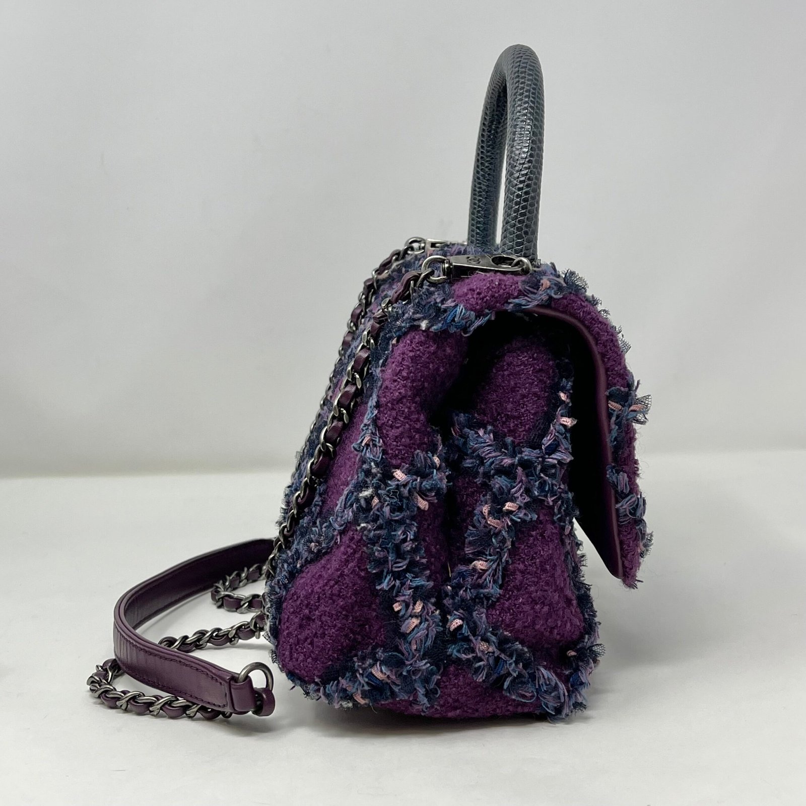 Chanel Tweed Coco Handle Bag - Image 3