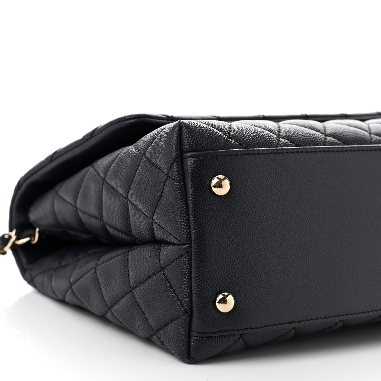 Caviar Quilted Small Coco Handle Flap Navy - Image 9