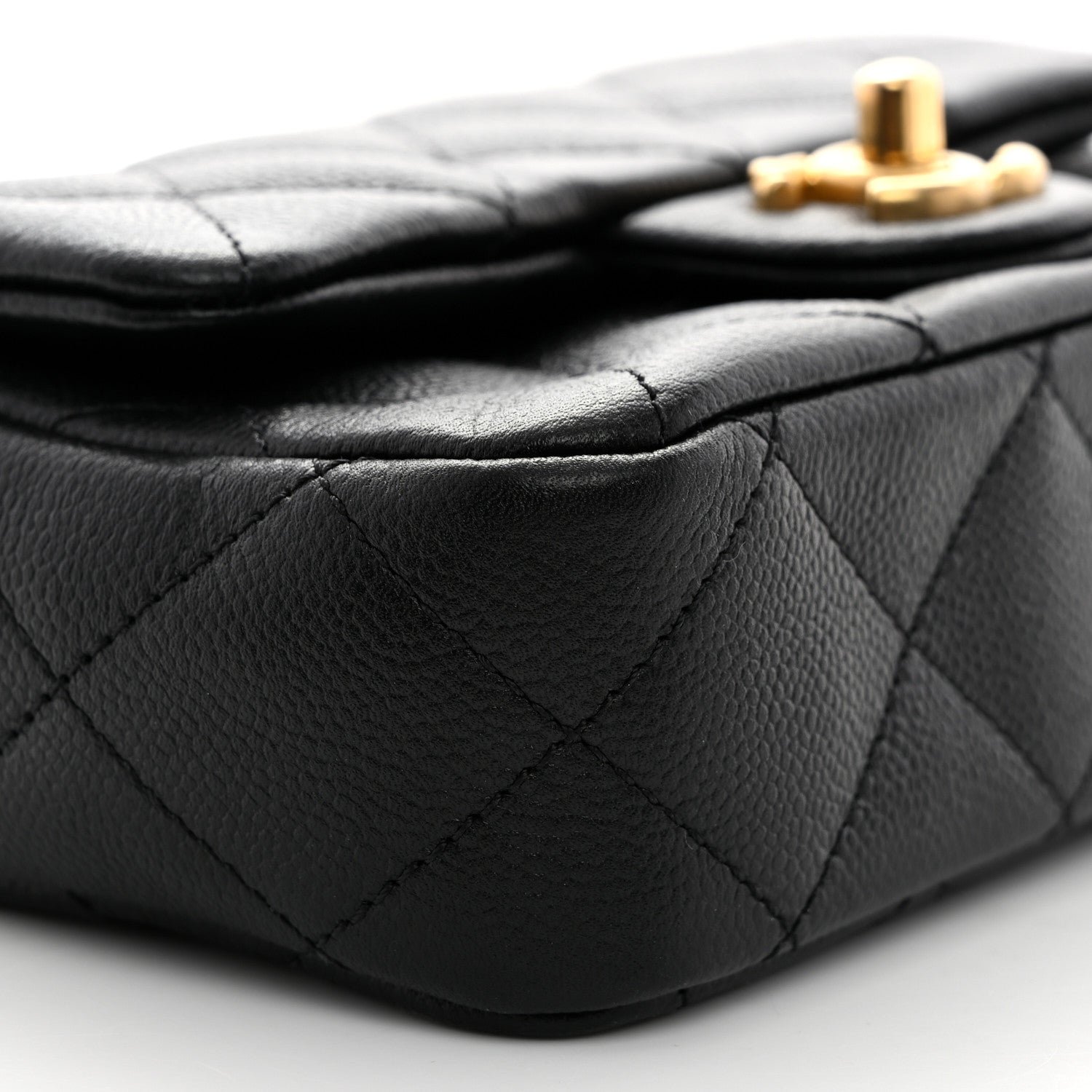 Caviar Quilted Mini Sweetheart Rectangular Flap Black - Image 9