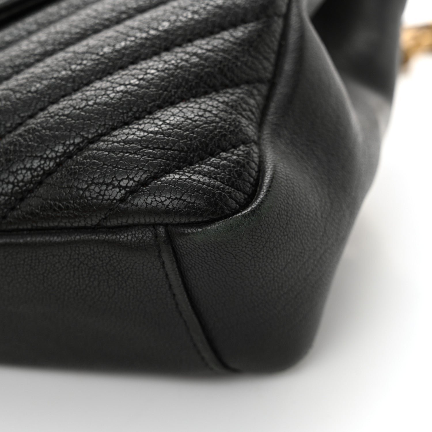 Sheepskin Matelasse Chevron Monogram Medium College Bag Black - Image 16