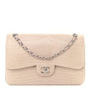 Alligator Jumbo Double Flap Light Pink