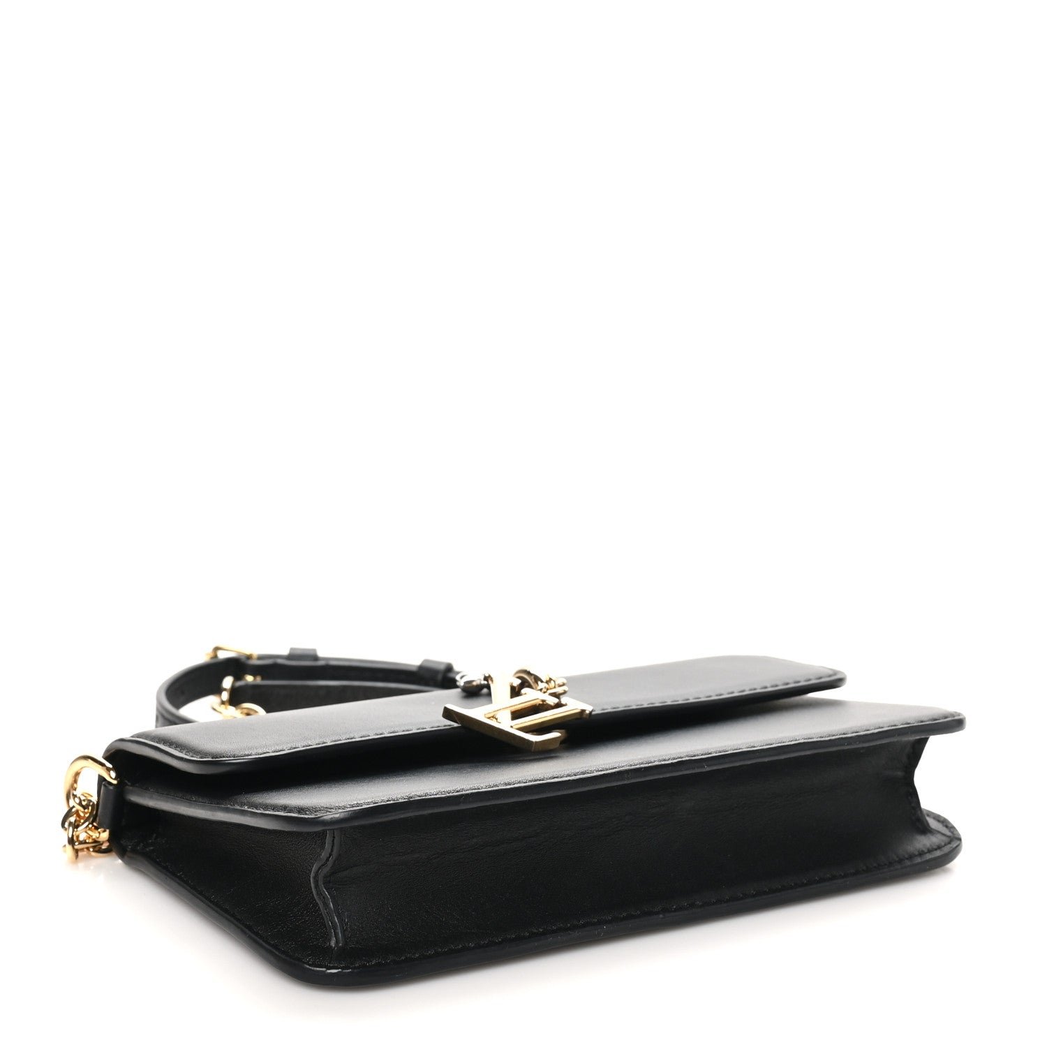 Calfskin LV Bloom Wallet On Chain Black - Image 4