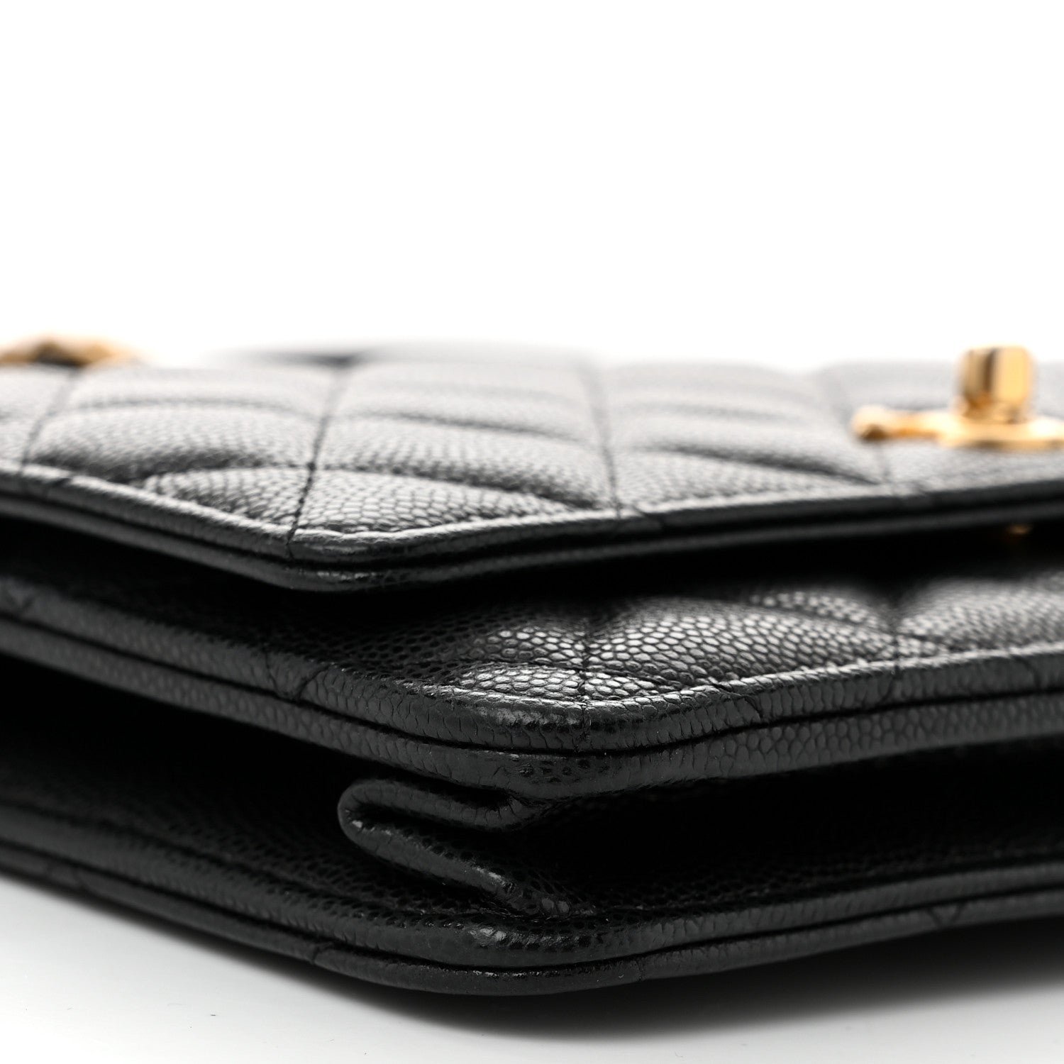 Caviar Quilted Twist Your Buttons Wallet On Chain WOC Black - Image 10