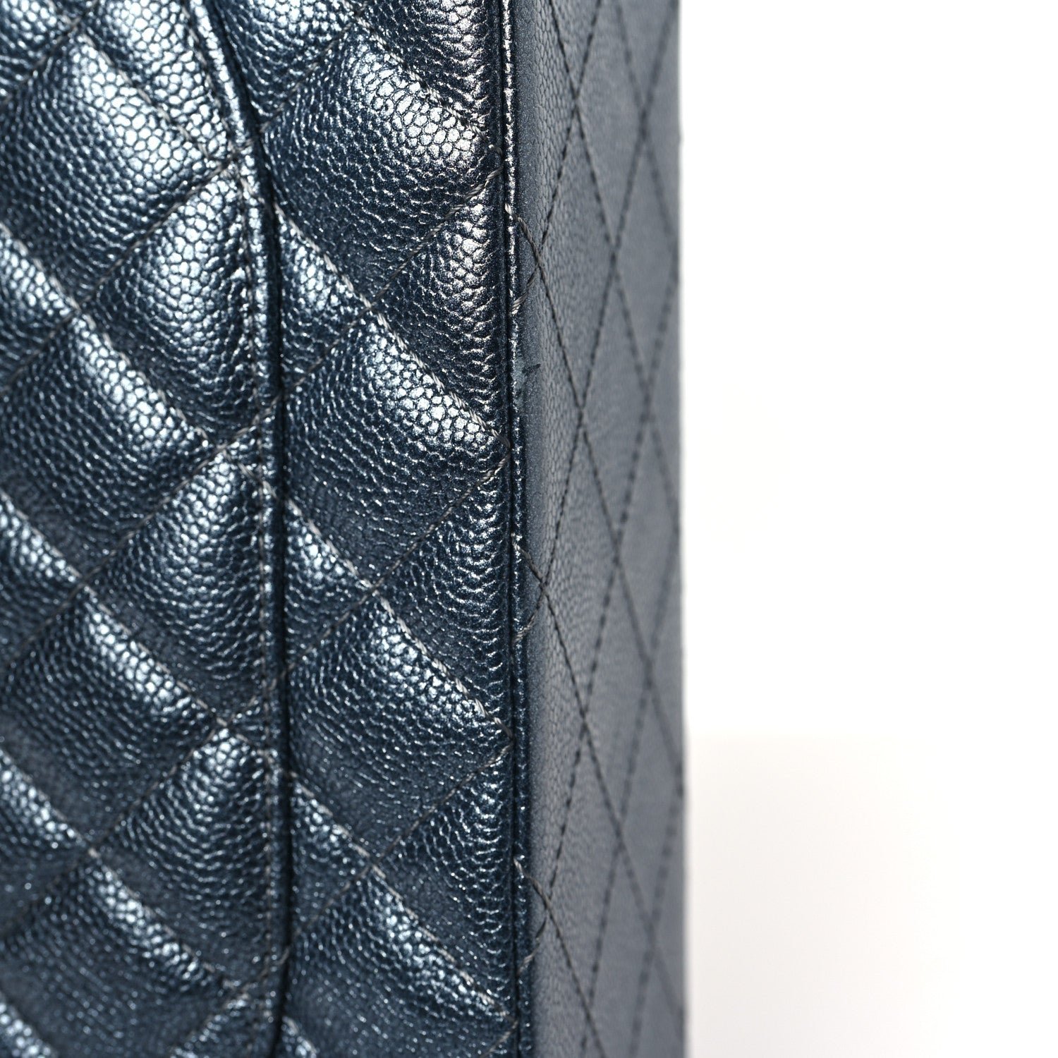 Metallic Caviar Quilted Maxi Double Flap Charcoal - Image 11