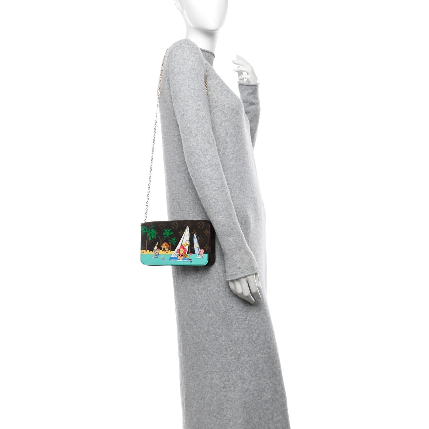 Monogram 2023 Christmas Animation Sailing Pochette Felicie Chain Wallet Dragonfruit Pink - Image 2