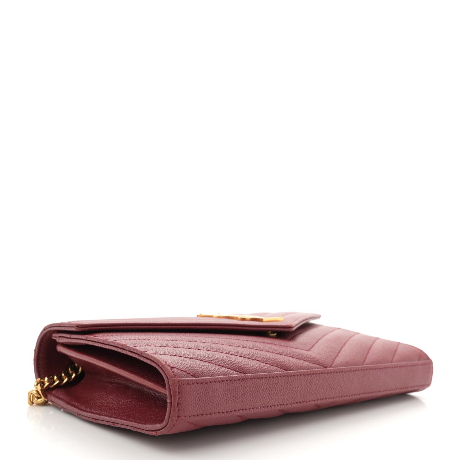Grain De Poudre Matelasse Chevron Monogram Chain Wallet Opyum Red - Image 4
