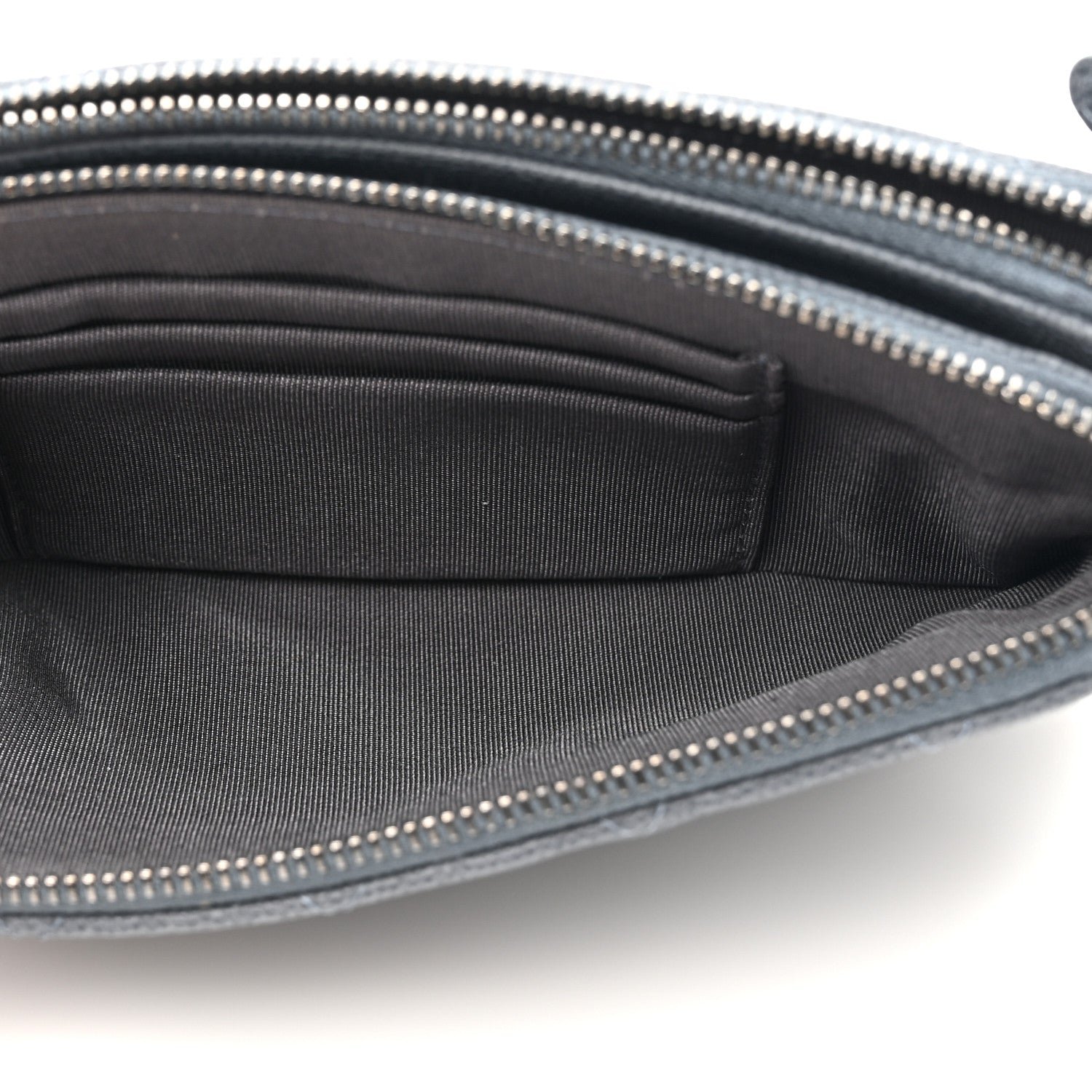 Caviar Quilted Small Clutch With Chain Grey - Image 5