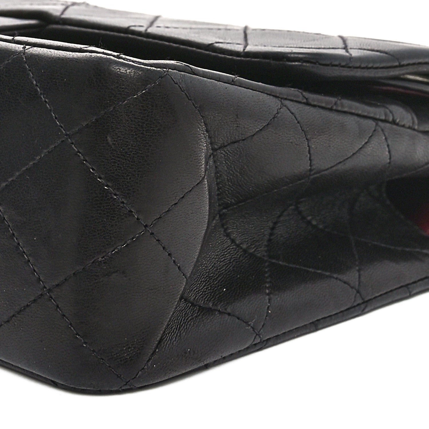 Lambskin Quilted Medium Double Flap Black - Image 10