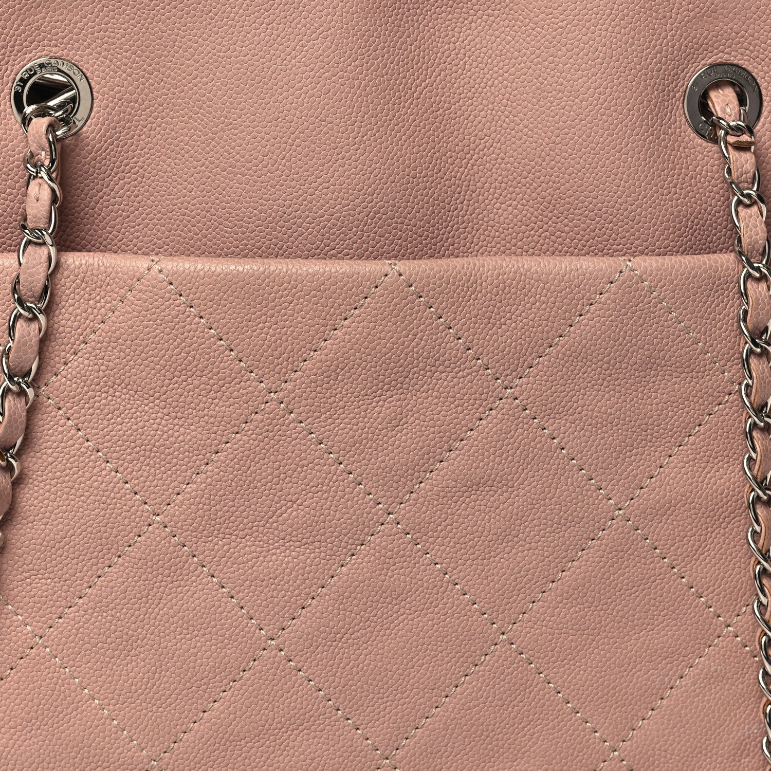 Caviar Quilted Shopping Tote Pink - Image 8