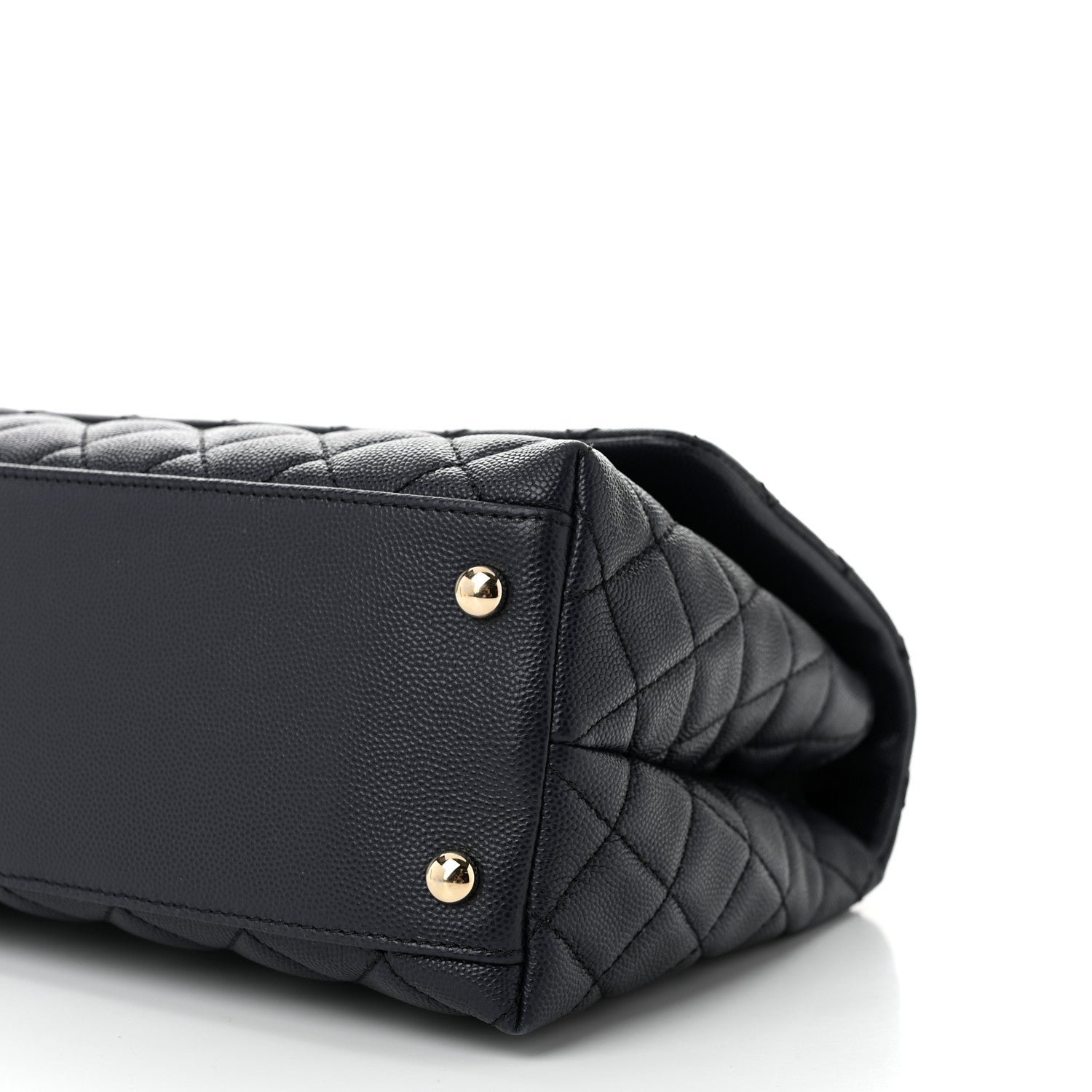 Caviar Quilted Small Coco Handle Flap Navy - Image 10