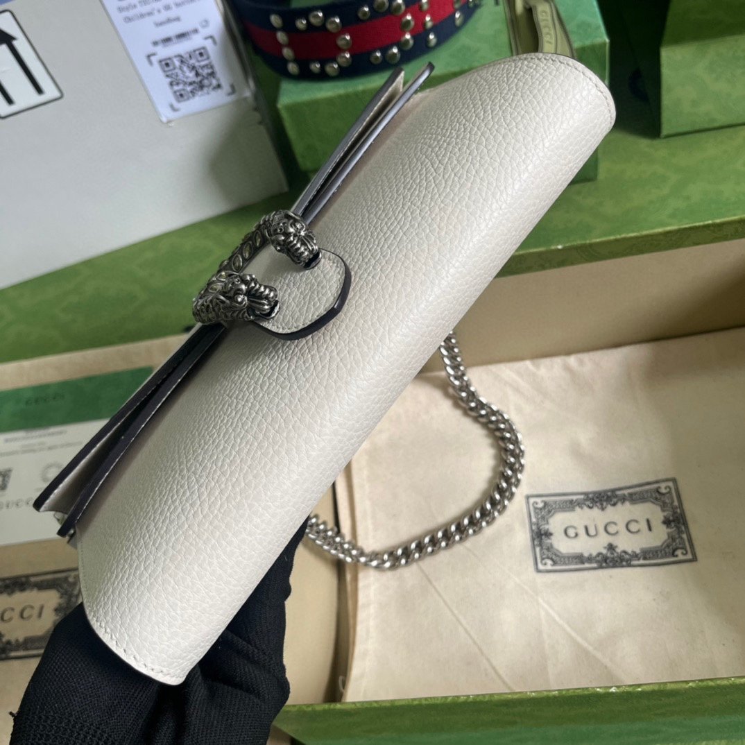 GUCCI Dionysus Pebbled Leather Shoulder Bag – Small White Grain Leather - Image 8