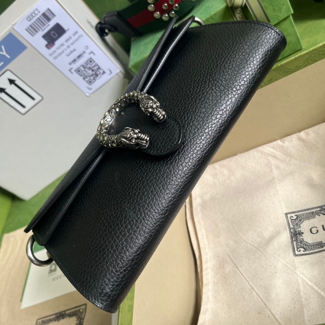 GUCCI Dionysus Small Leather Shoulder Bag – Black Pebbled Grain - Image 5