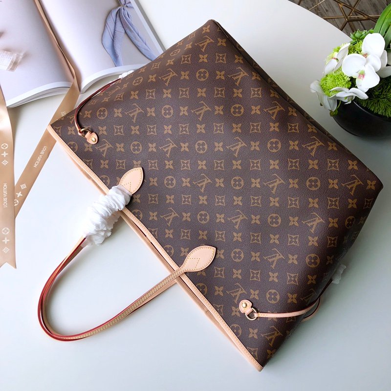 Louis Vuitton Monogram Shopping Tote – 51 White Leather with Brown Interior, Large Capacity Designer Shoulder Bag - Image 2