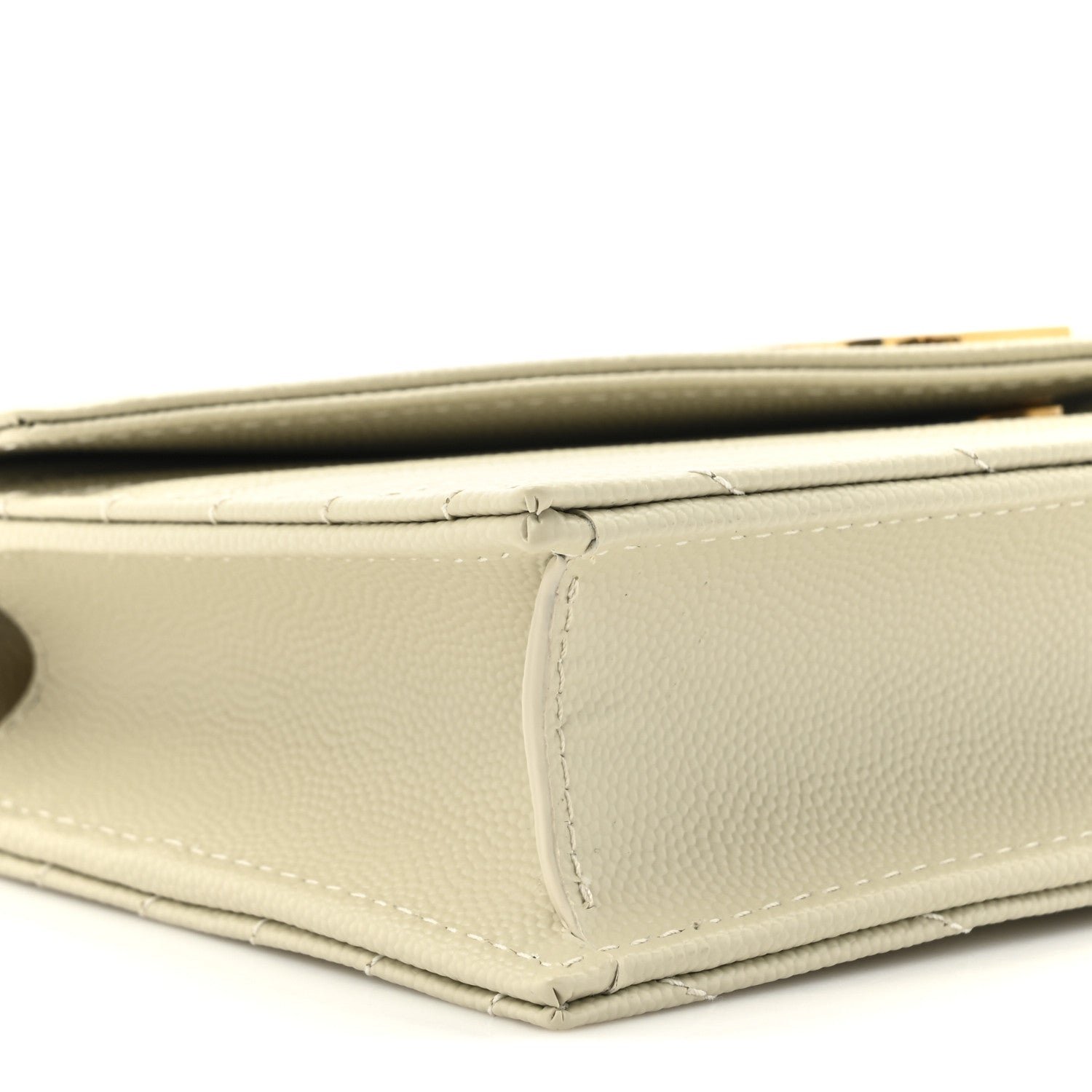 Grain De Poudre Matelasse Chevron Monogram Envelope Chain Wallet Crema Soft - Image 9