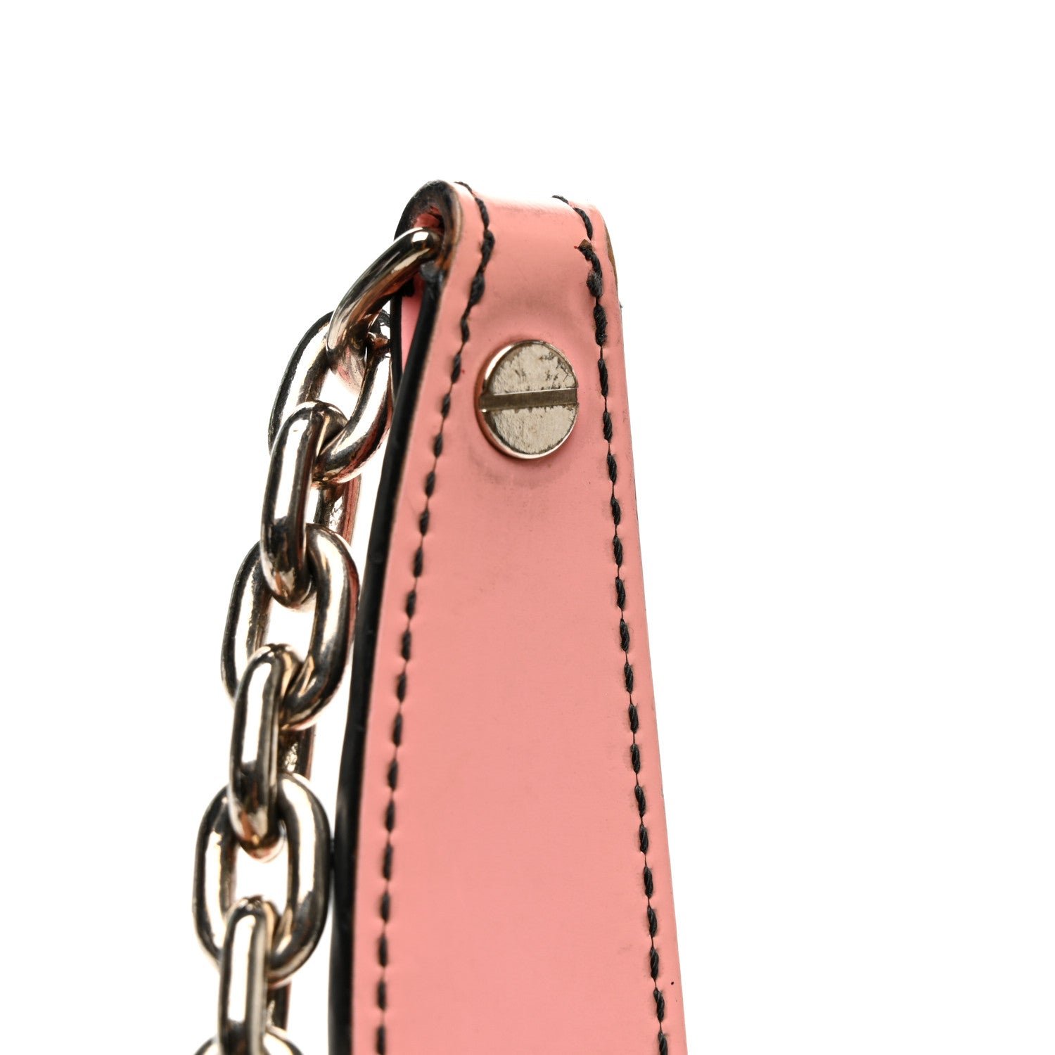 Epi Chain Flower Print Twist Chain Wallet Pink - Image 11
