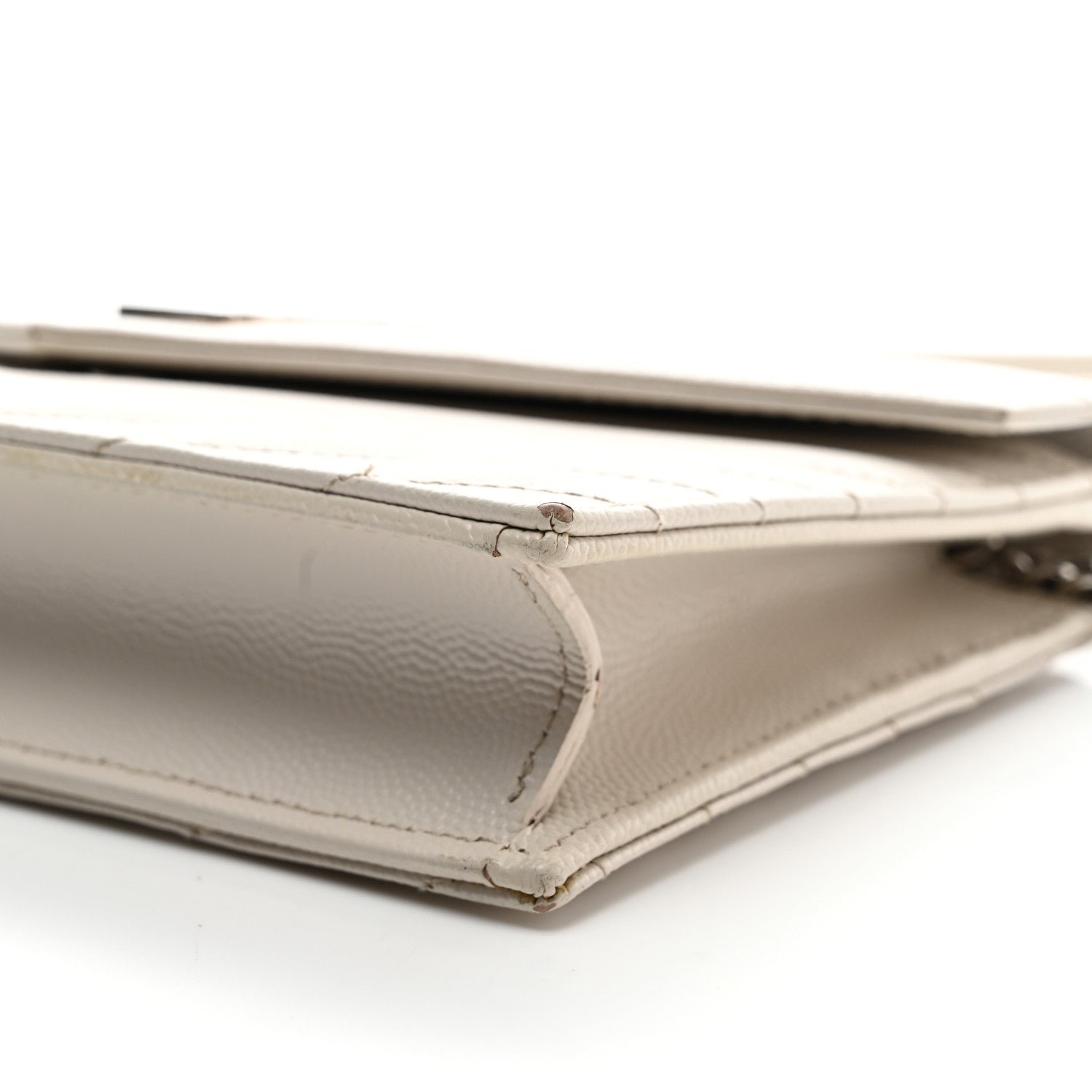 Grain De Poudre Matelasse Chevron Monogram Envelope Chain Wallet Crema Soft - Image 10