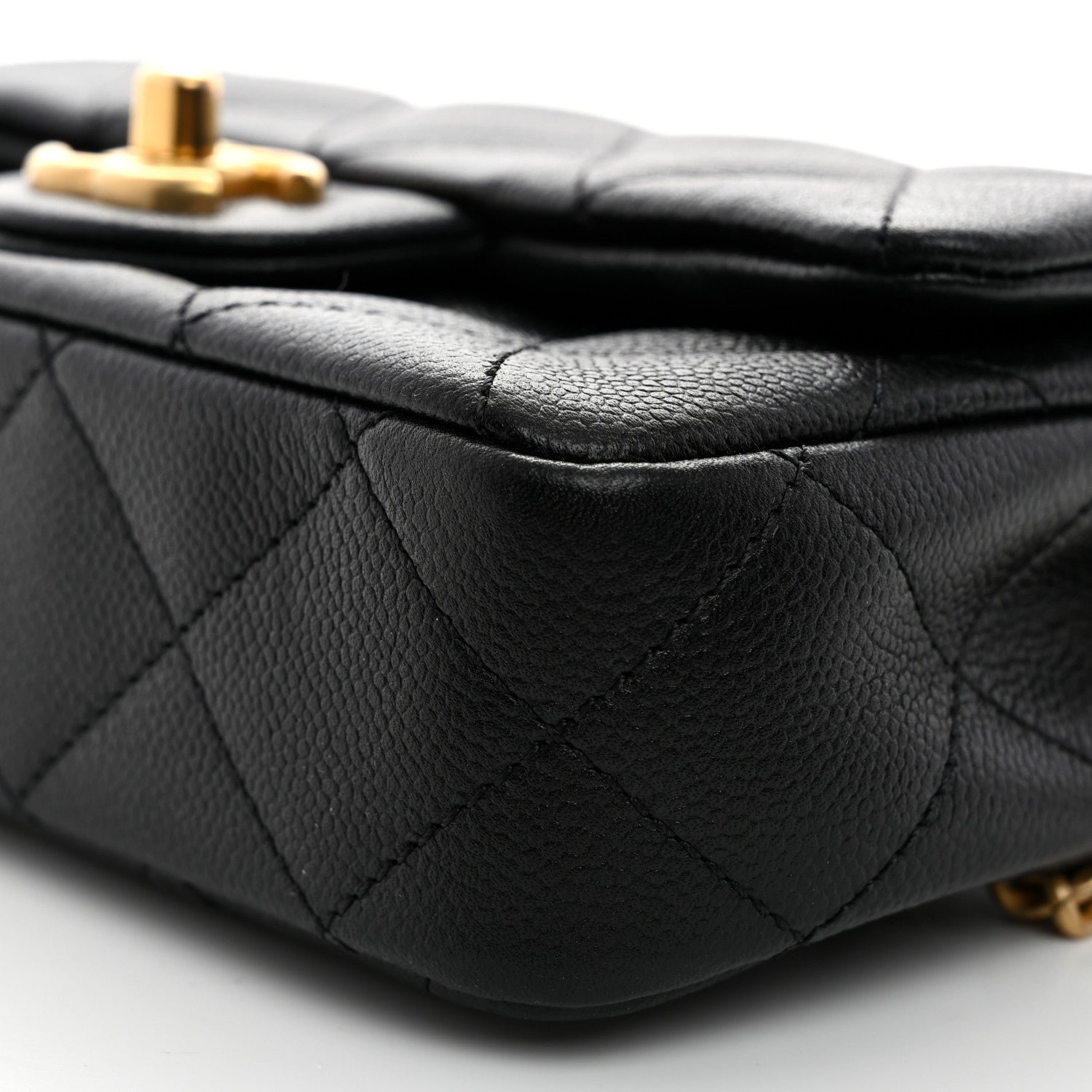 Caviar Quilted Mini Sweetheart Rectangular Flap Black - Image 10