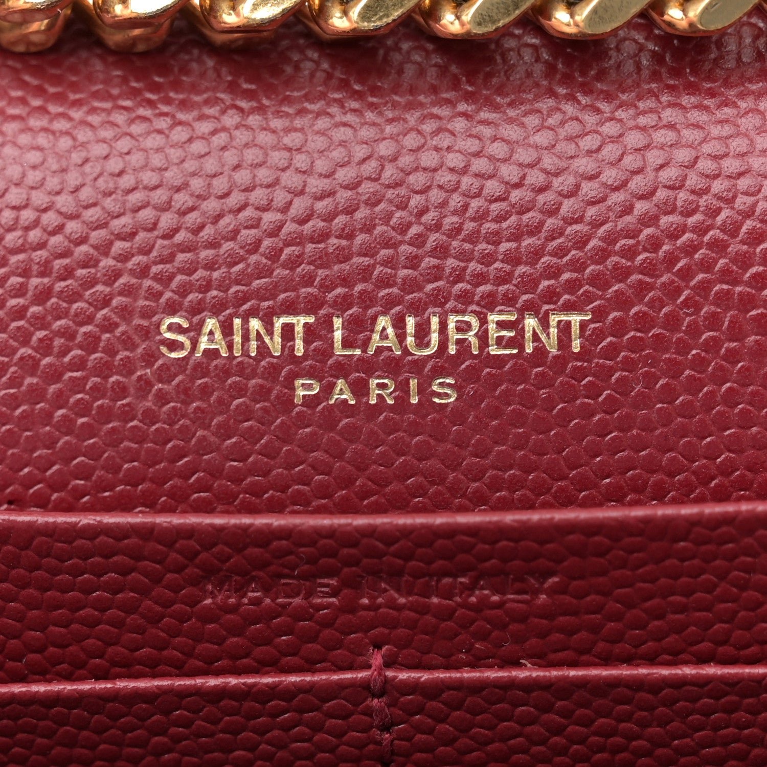 Grain De Poudre Matelasse Chevron Monogram Chain Wallet Opyum Red - Image 7