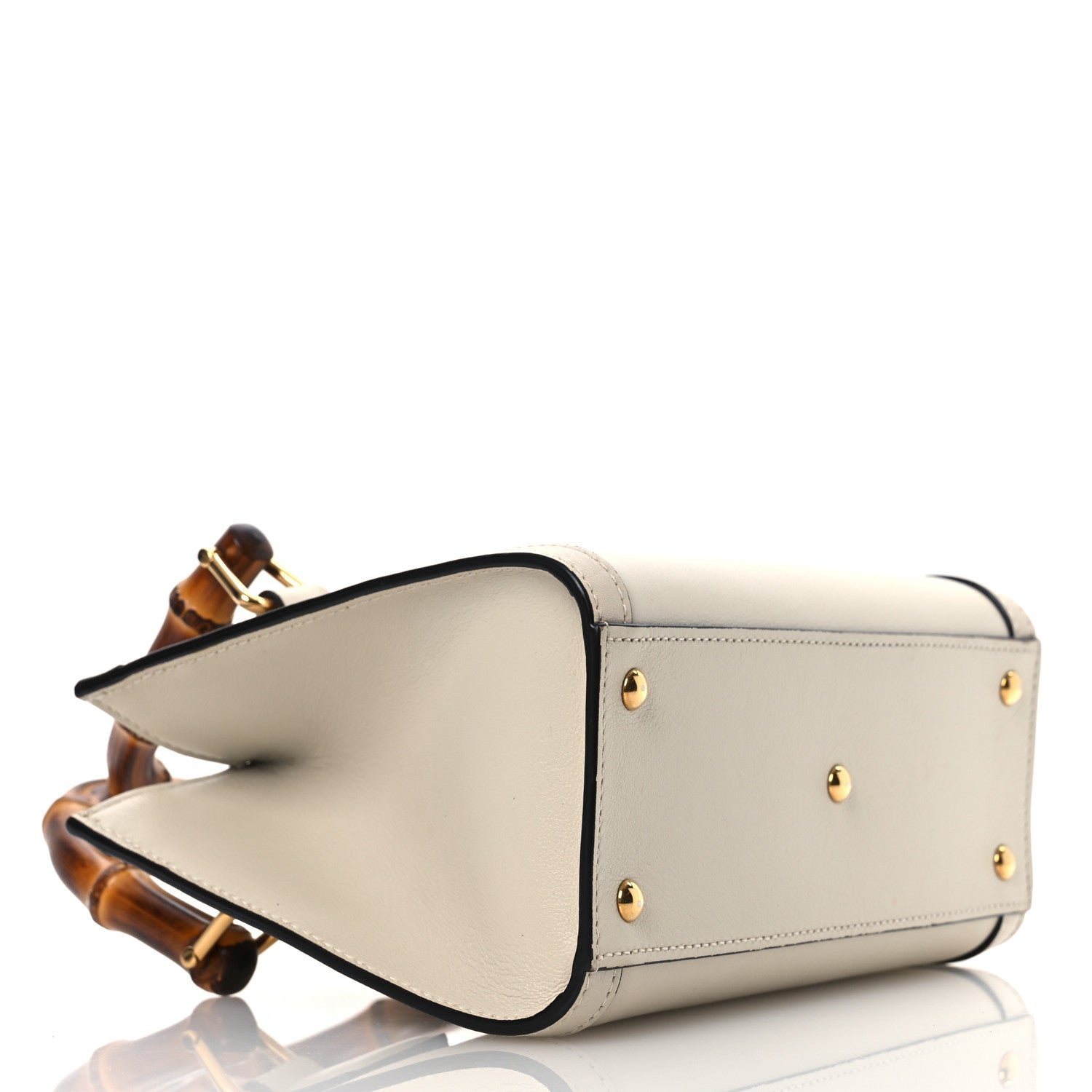 Wonka Grain Calfskin Mini Diana Tote Bag Mystic White - Image 4