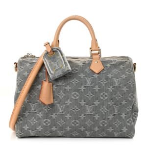 Monogram Denim Speedy Soft 30 Washed Gray