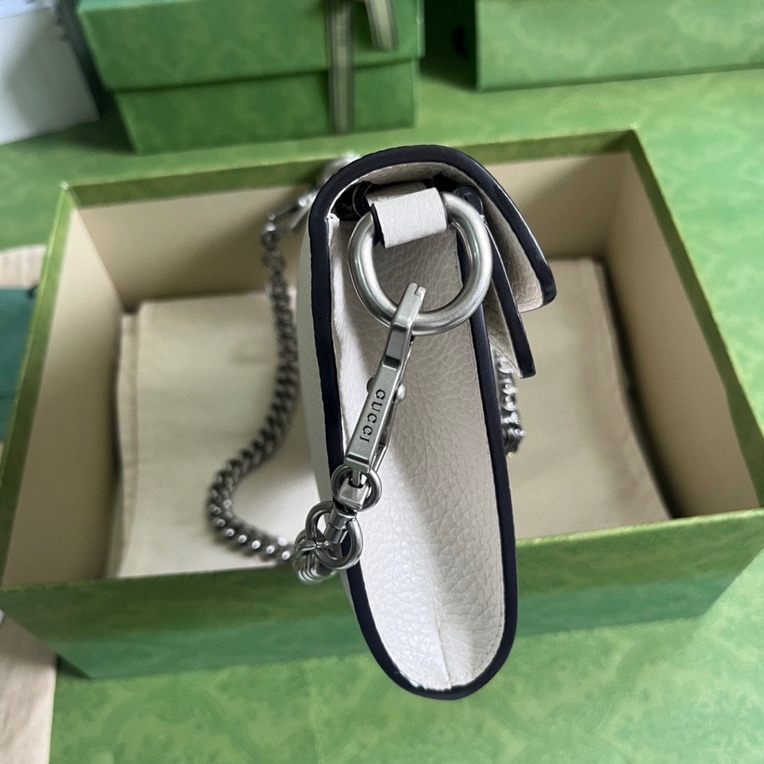 GUCCI Dionysus Pebbled Leather Shoulder Bag – Small White Grain Leather - Image 7