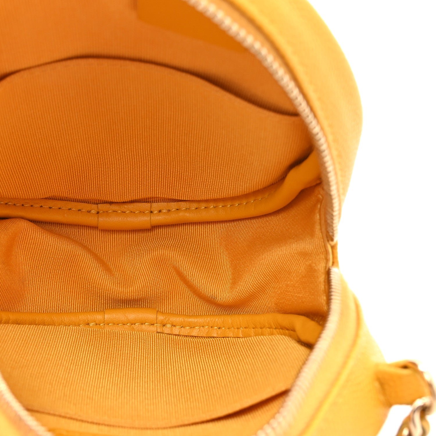 Caviar Quilted Round Clutch With Chain Yellow - Image 5