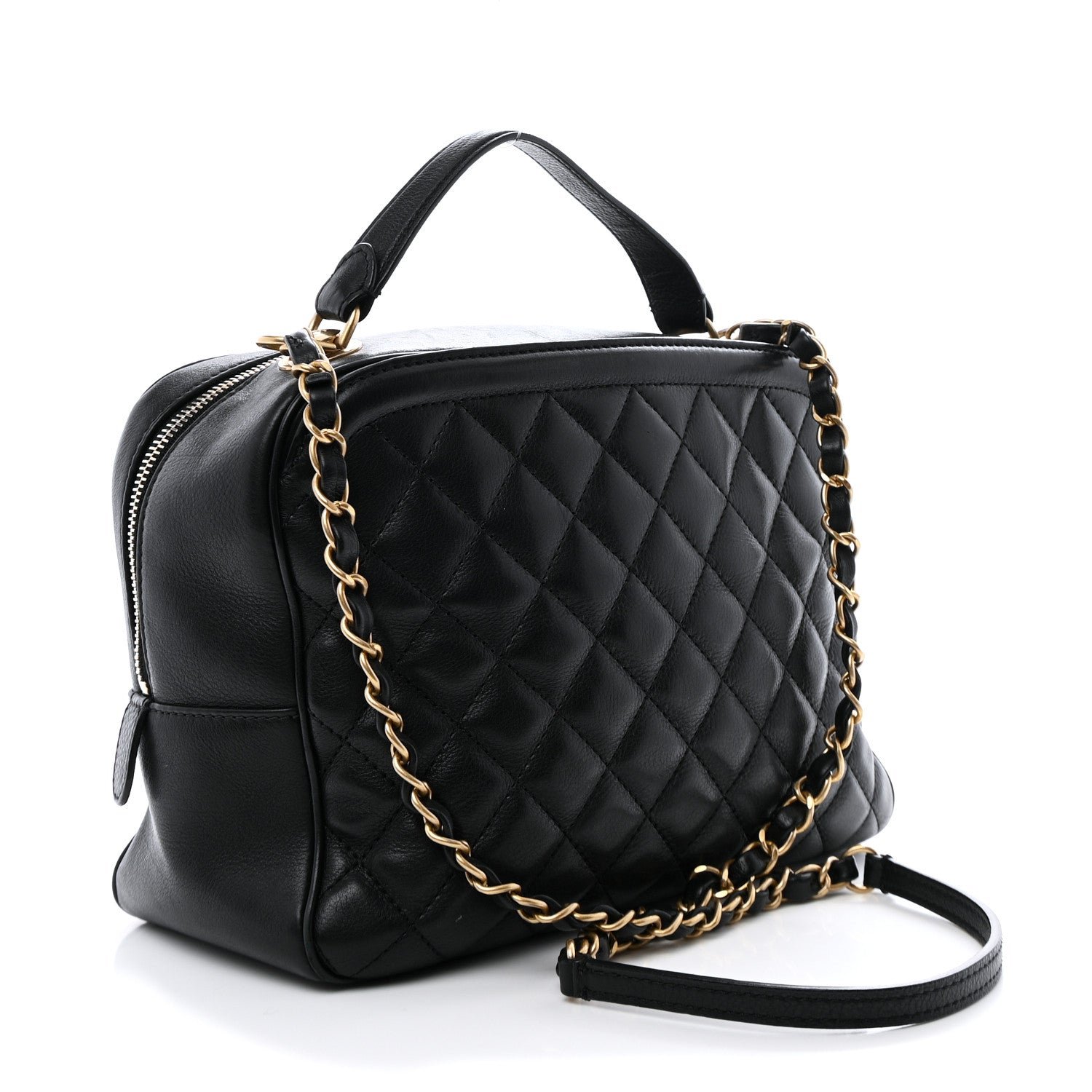 Calfskin Quilted CC Medium Vanity Case Black - Image 3