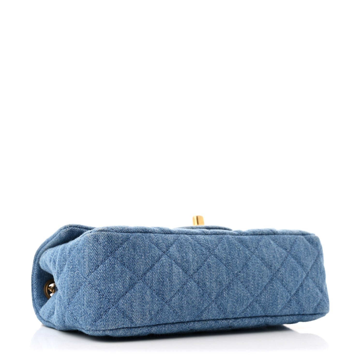 Denim Quilted Mini Pearl Crush Rectangular Flap Blue - Image 4