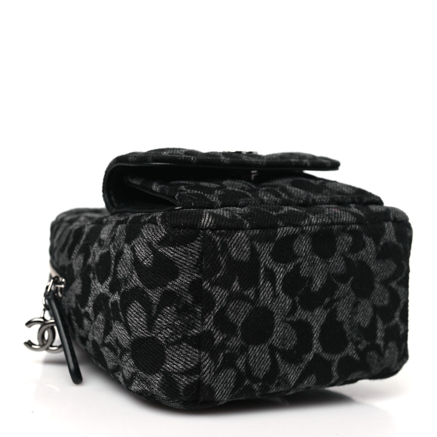 Denim Quilted Flower CC Mini Classic Backpack Black - Image 4