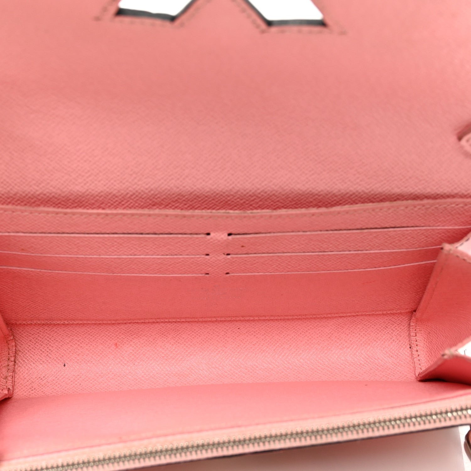 Epi Chain Flower Print Twist Chain Wallet Pink - Image 5