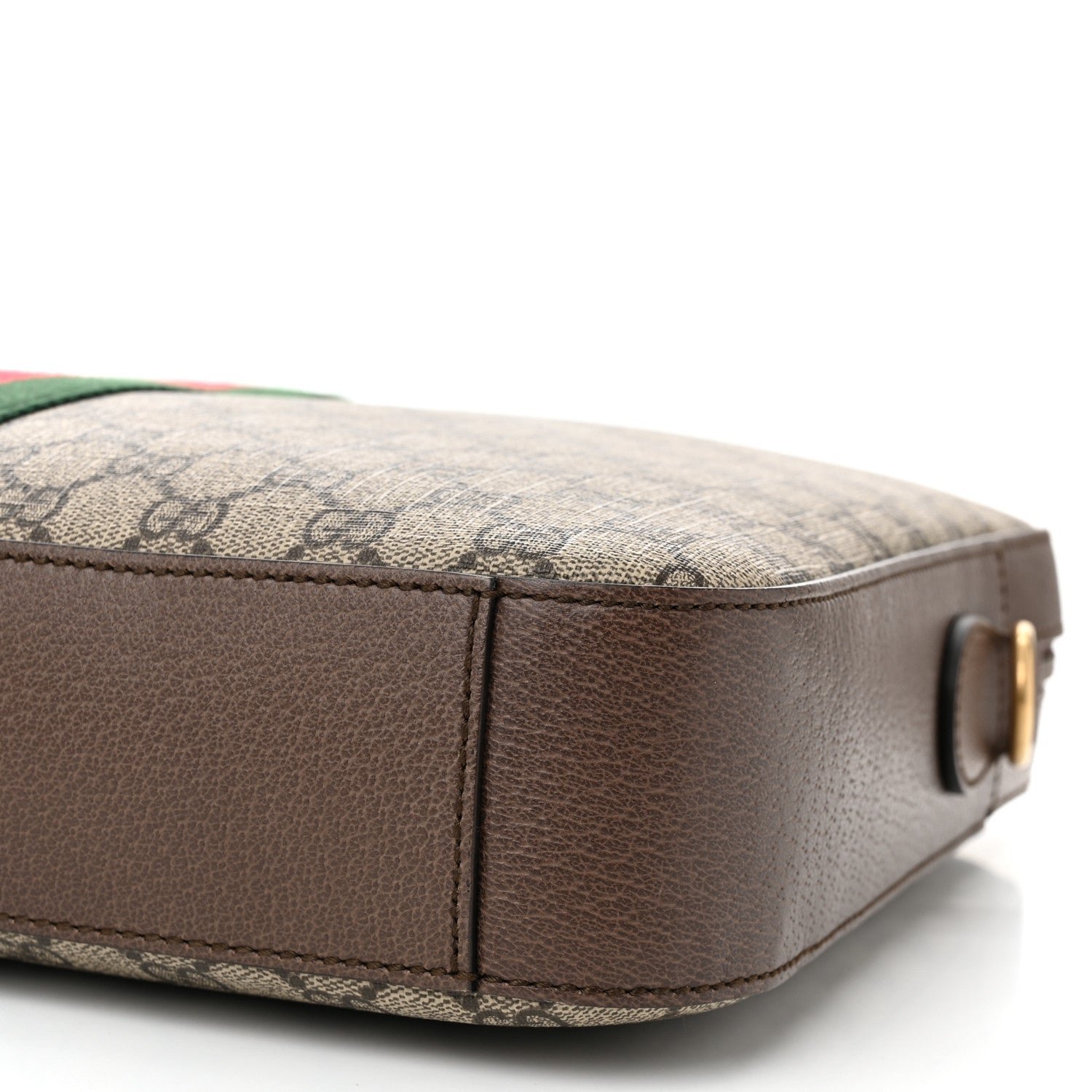GG Supreme Monogram Textured Calfskin Web Medium Ophidia Briefcase Beige Ebony New Acero - Image 10