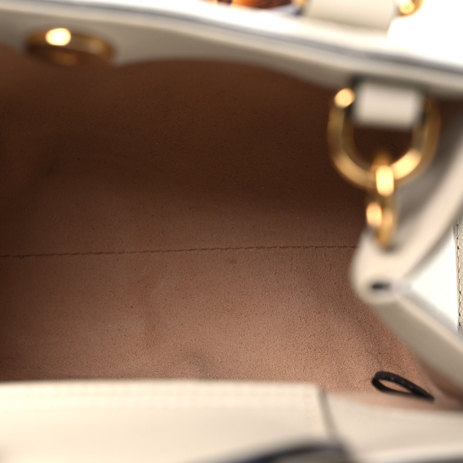 Wonka Grain Calfskin Mini Diana Tote Bag Mystic White - Image 5