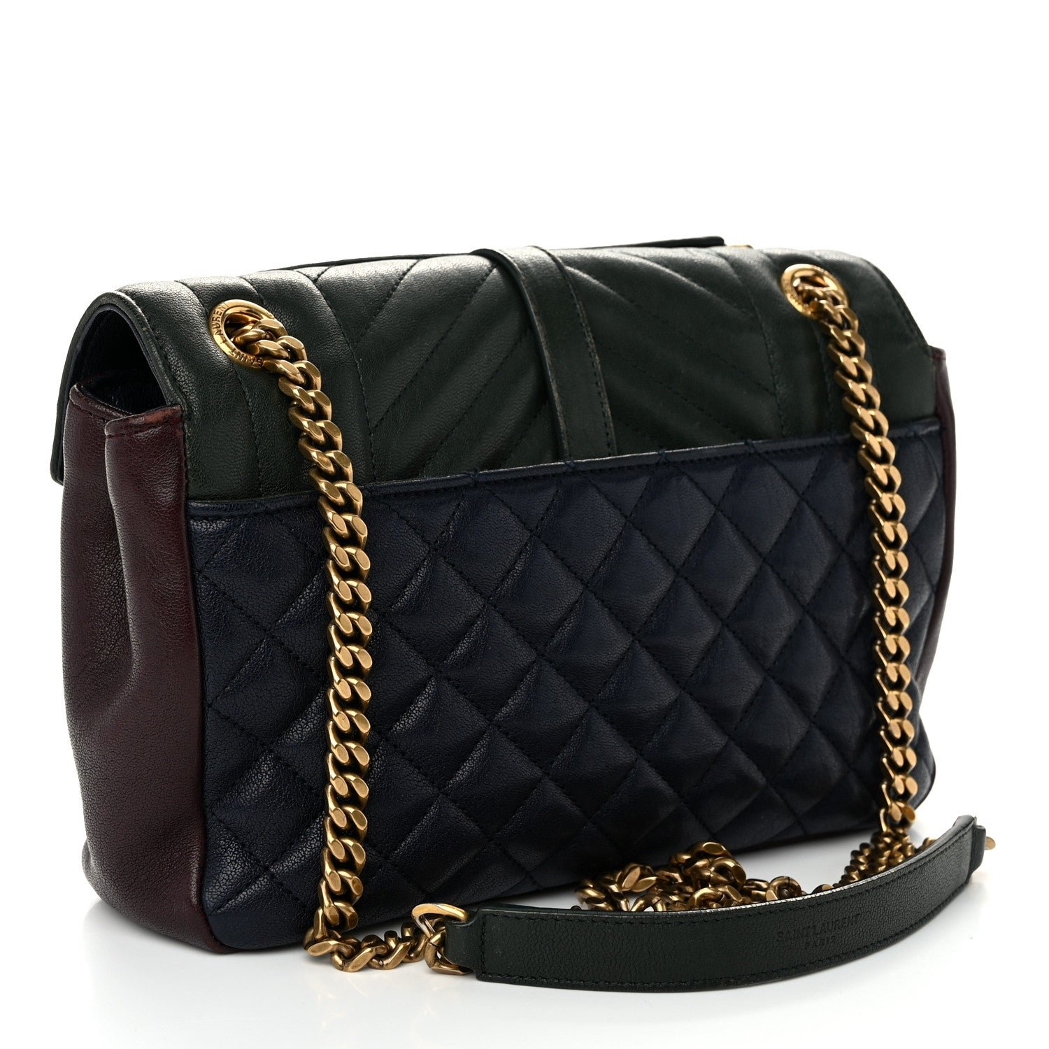 Sheepskin Tri-Color Tri-Quilt Monogram Medium College Bag - Image 3