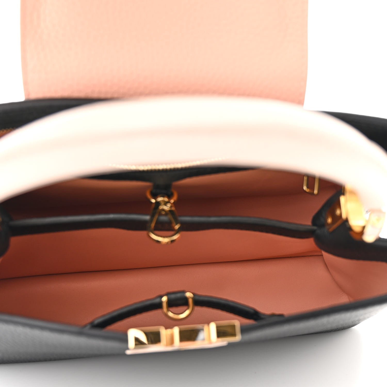 Taurillon Capucines MM Black Rose Trianon Pink Coquille Beige - Image 5