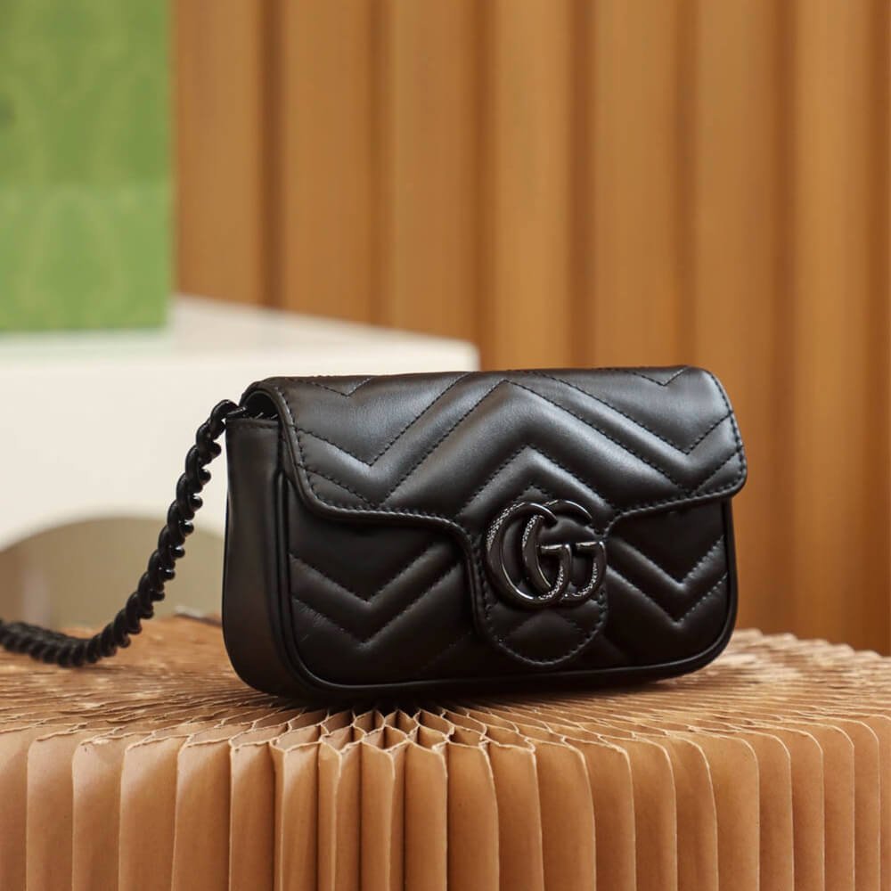 Gucci GG Marmont Mini Shoulder Bag – Black Quilted Leather Crossbody