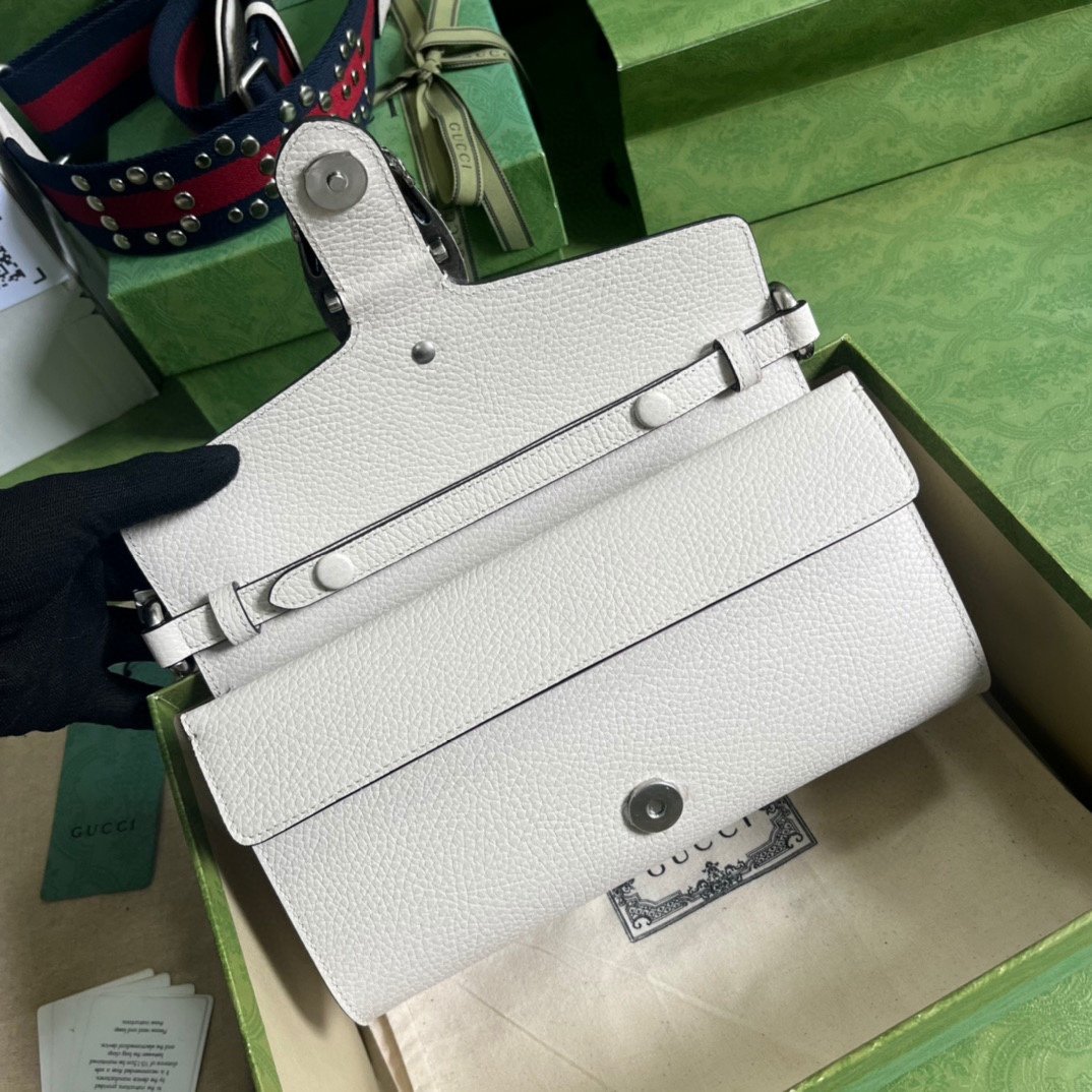 GUCCI Dionysus Pebbled Leather Shoulder Bag – Small White Grain Leather - Image 5