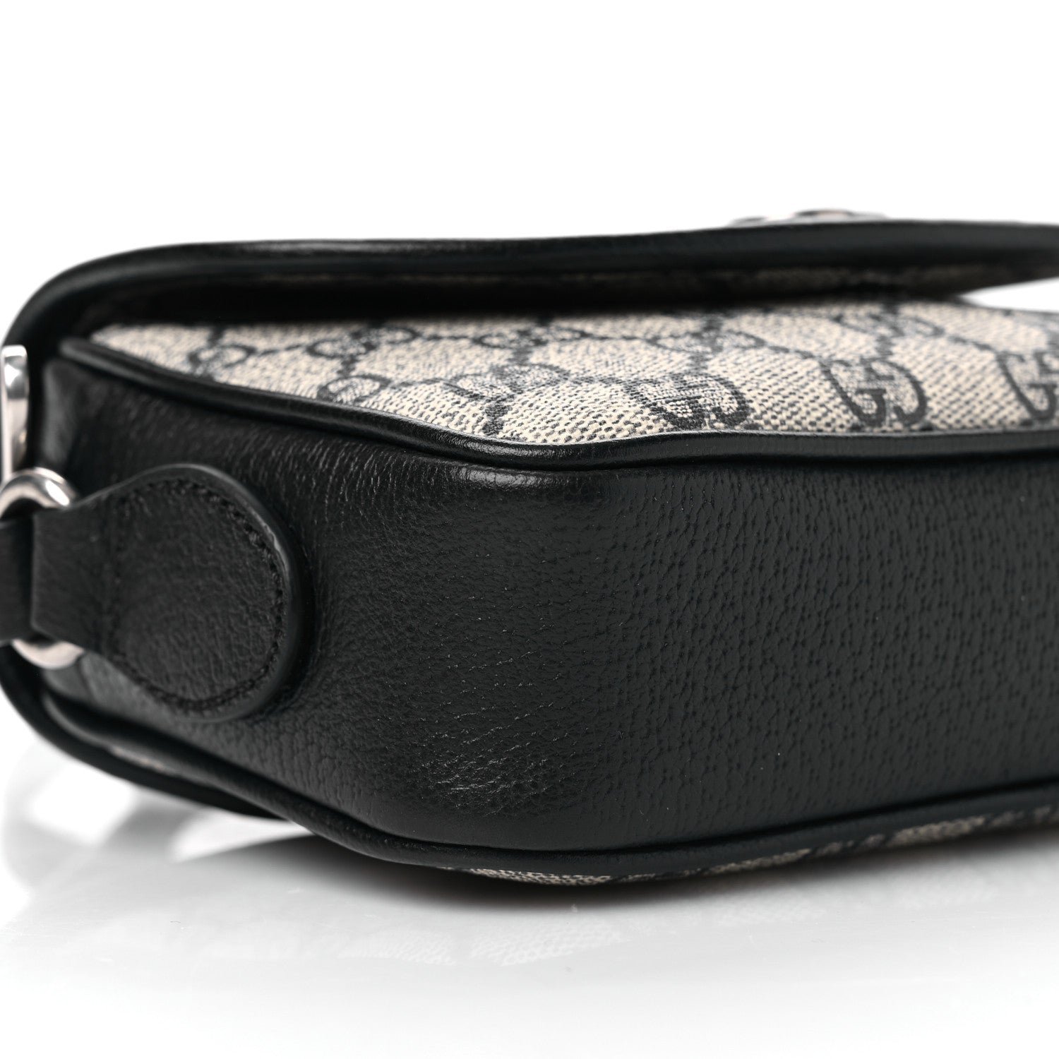 GG Supreme Monogram Textured Dollar Calfskin Mini Ophidia Flap Shoulder Bag Beige Blue - Image 9