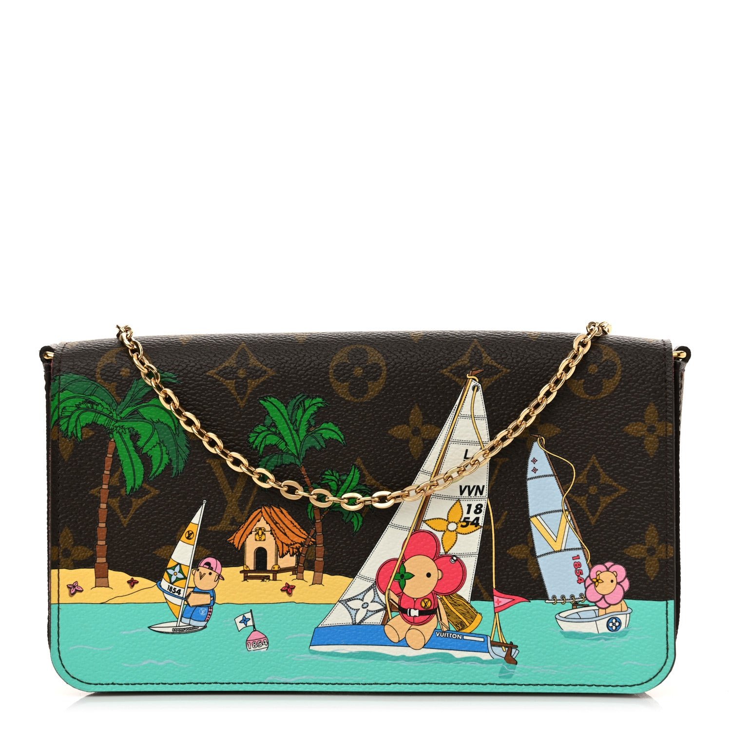 Monogram 2023 Christmas Animation Sailing Pochette Felicie Chain Wallet Dragonfruit Pink
