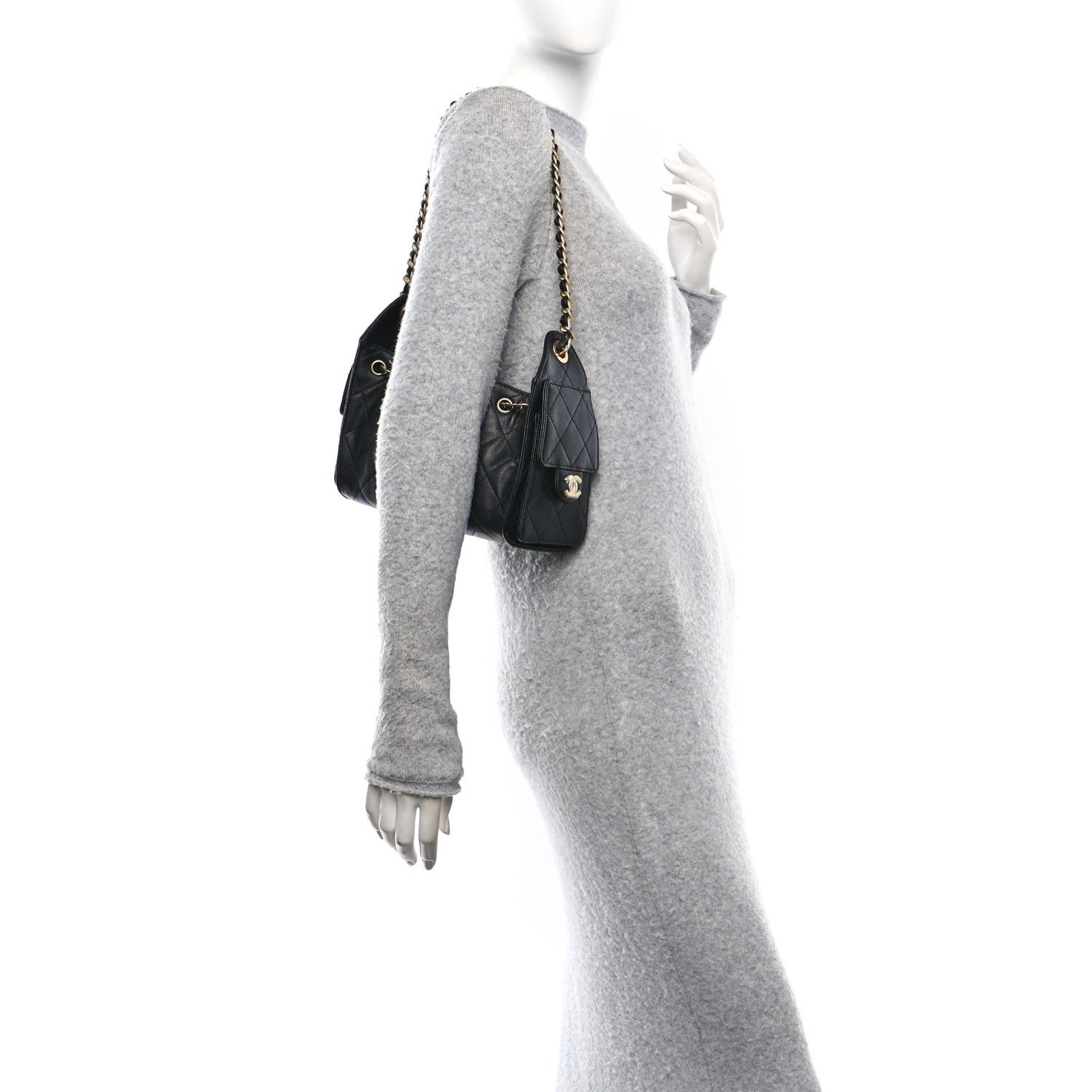 Caviar Quilted Mini Chanel 25 Handbag Black - Image 2