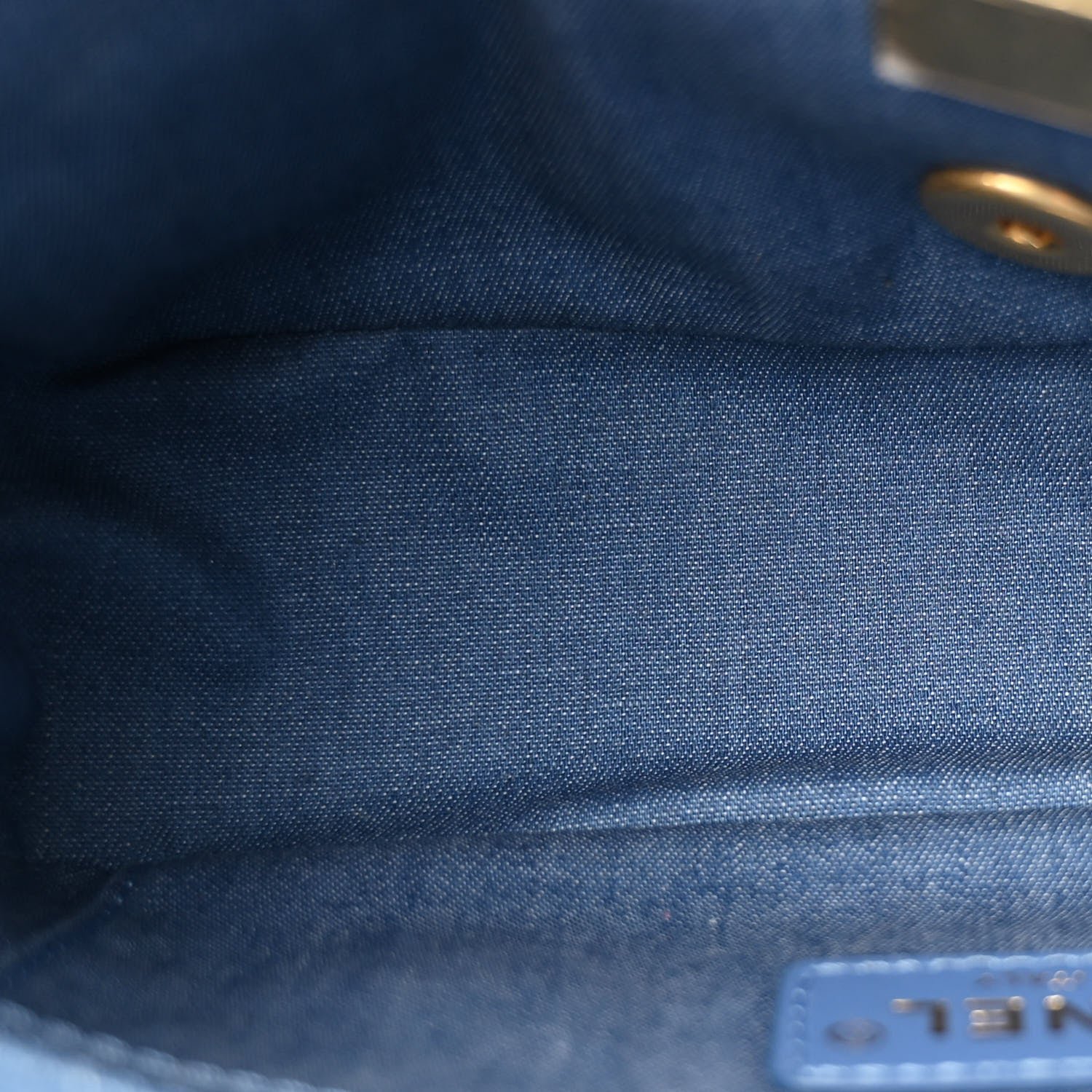 Denim Quilted Mini Pearl Crush Rectangular Flap Blue - Image 5