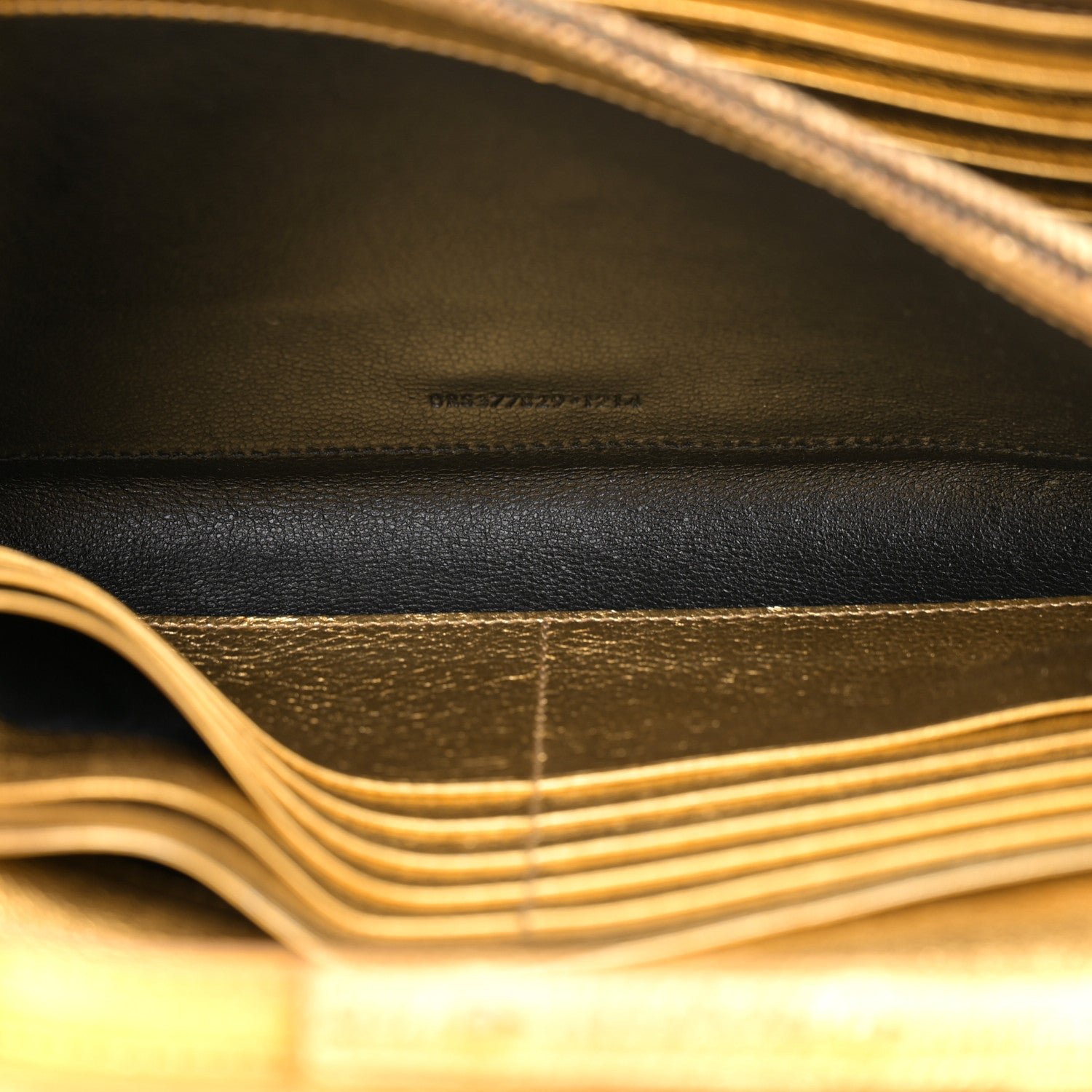 Metallic Calfskin Monogram Chain Wallet Gold - Image 5