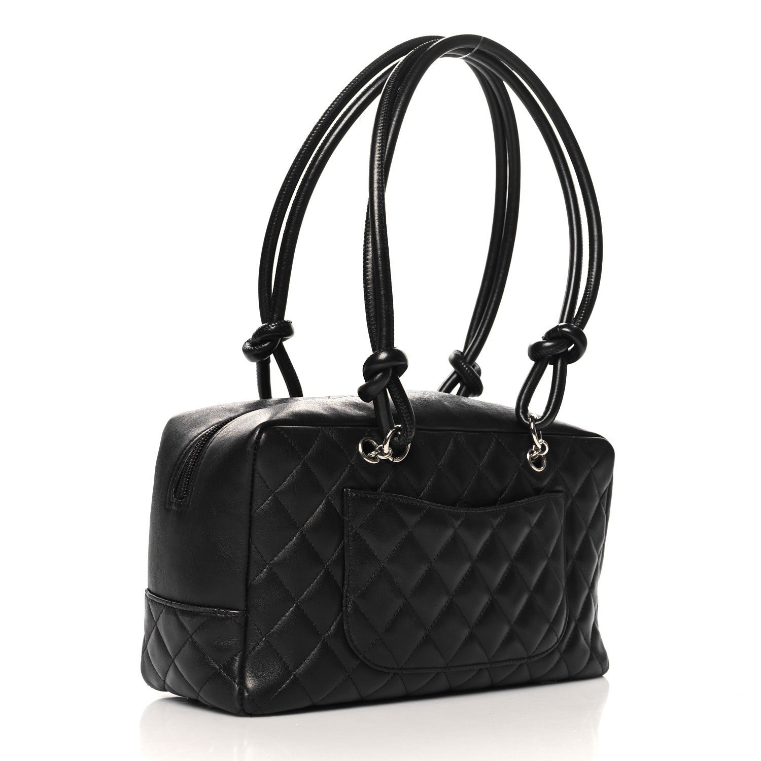 Calfskin Quilted Large Cambon Bowler Black - Image 3