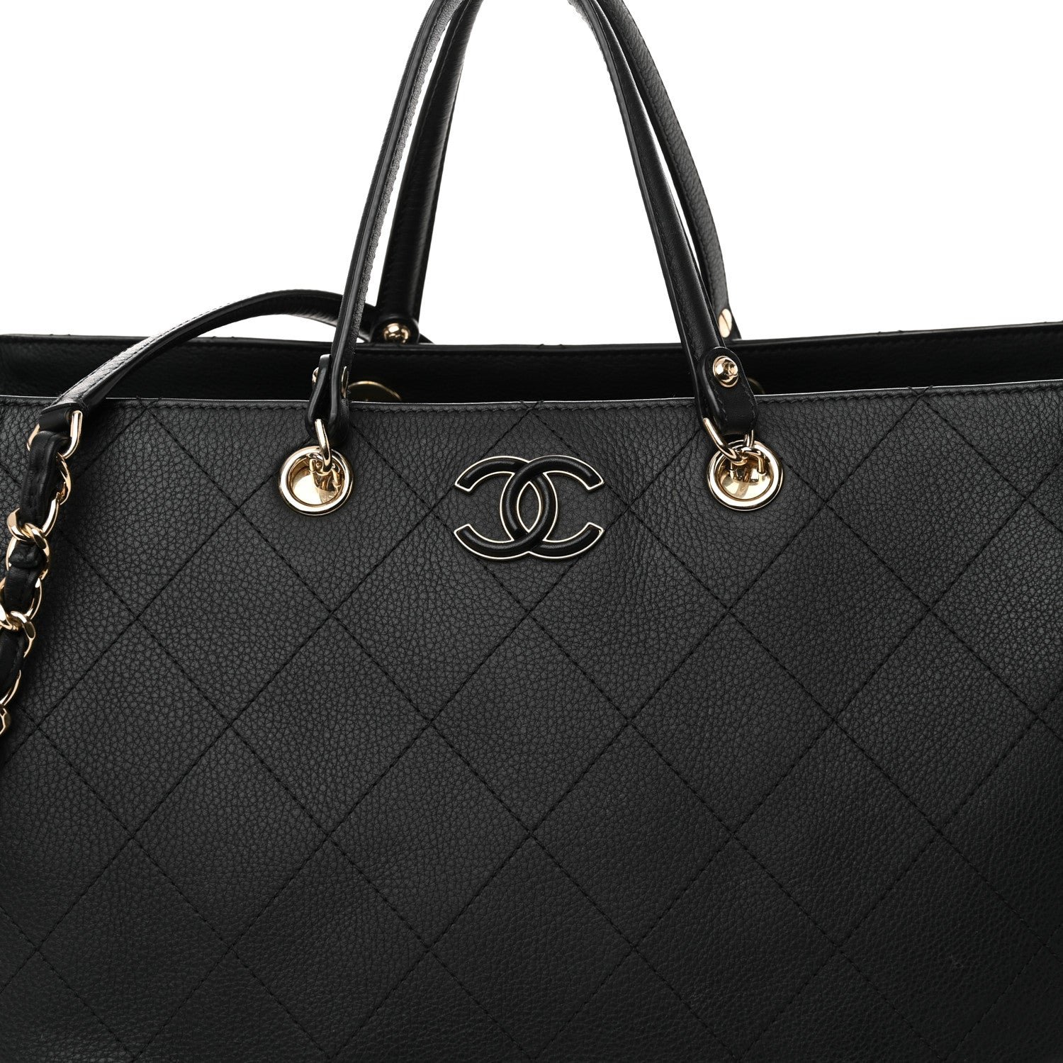 Bullskin Stitched Large Shopping Bag Black - Image 8