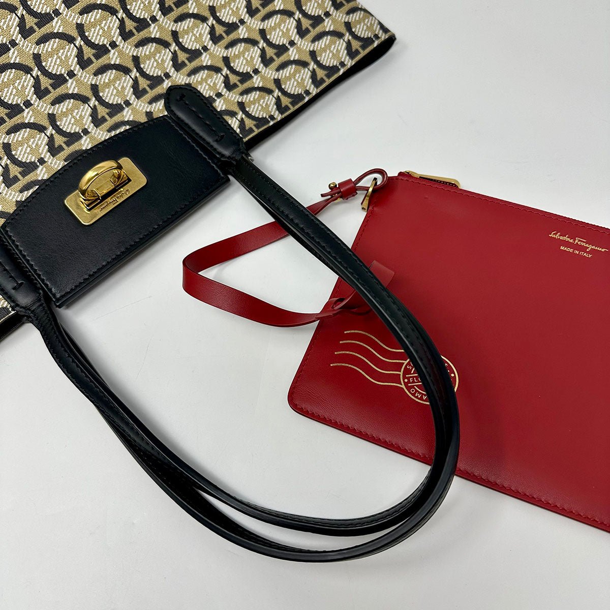 Salvatore Ferragamo Printed Gancino Tote - Image 9