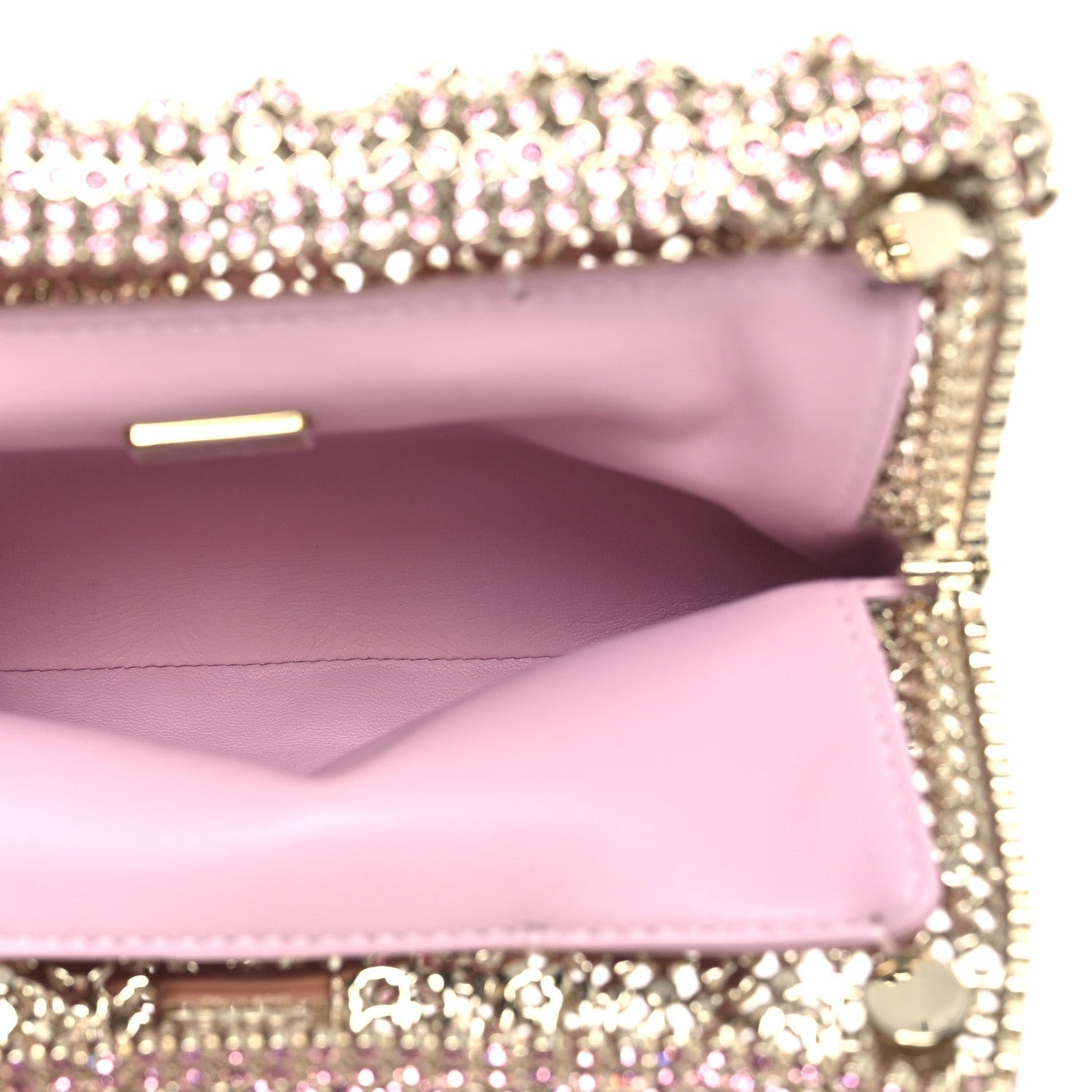 Crystal Embellished Metallic Lambskin Mini Chanel 22 Pink - Image 5